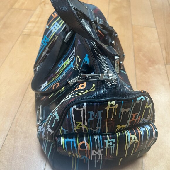 L.A.M.B. Signature Jackson Walderston Satchel Handbag Black Multicolour RARE - Picture 5 of 8